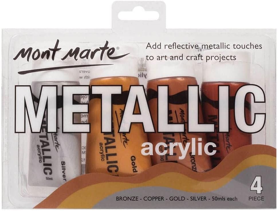 Mont Marte Metallic Acrylic Paint - Set of 4
